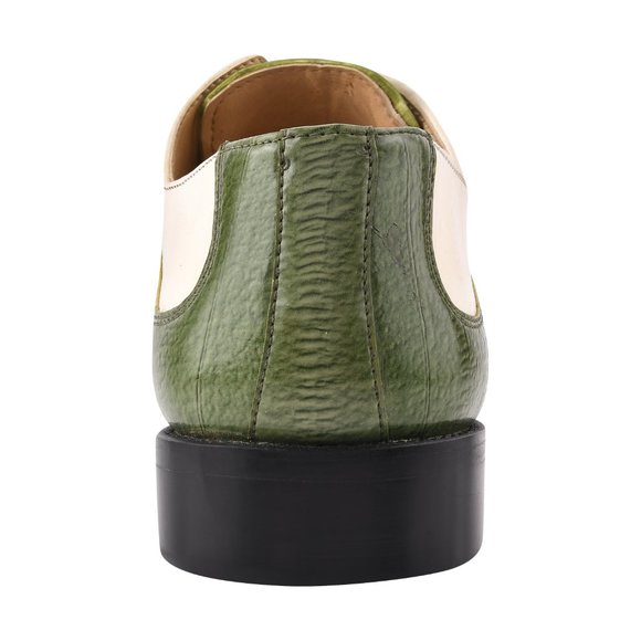LIBERTYZENO Olive/Cream Leather Oxford Style Dress Shoes main image 3